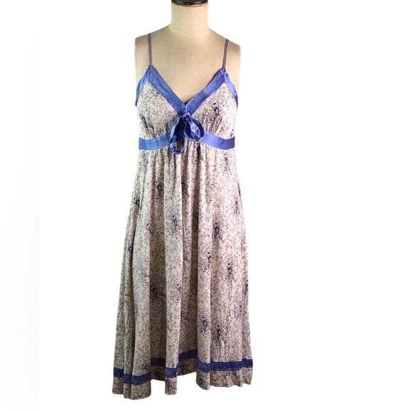 Maje Dresses & Skirts - Maje Beige Floral Dress With Silk Ribbon Accents, S, EUC